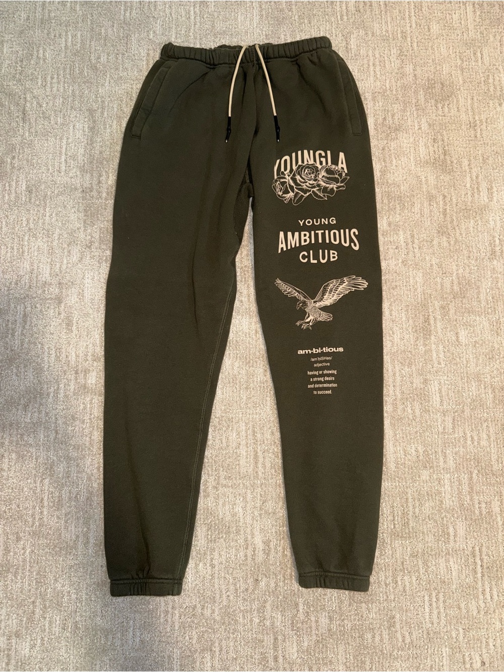 YoungLA Olive Green Graphic 'Young Ambitious Club' Sweatpants